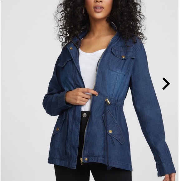 Guess Jackets & Blazers - Guess ANDREAH ANORAK Blue Denim JACKET